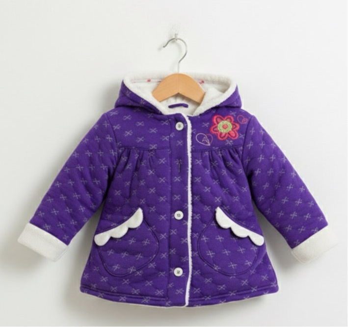 Royal Purple Quilted Hooded Jacket