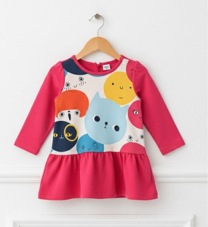 Playful Face Print Frock