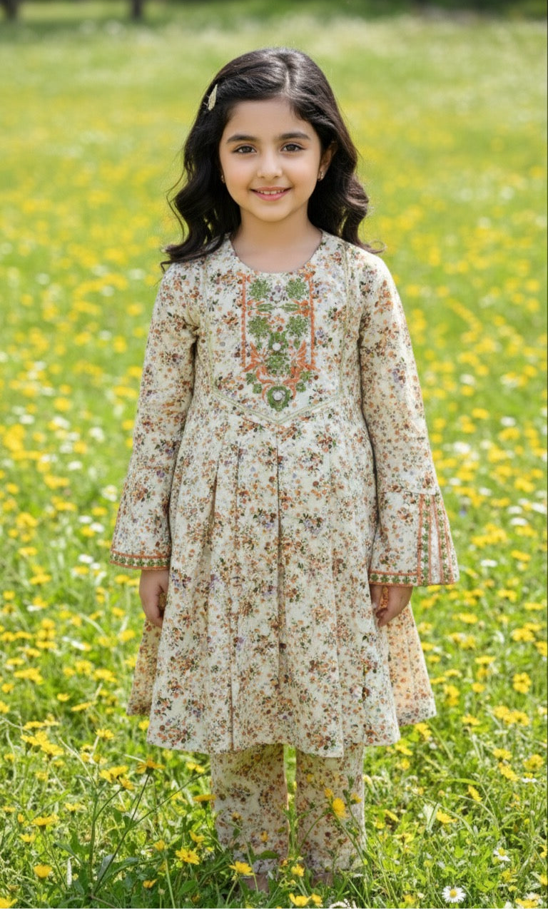 Embroidered Floral Kurta Set | Bunny's Button Festive Collection