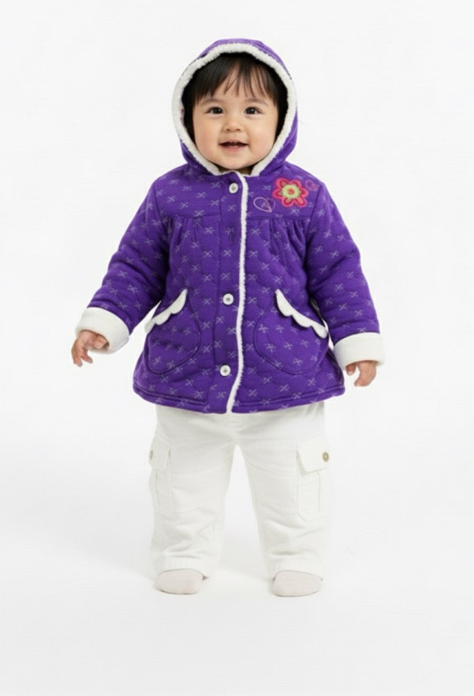 Royal Purple Quilted Hooded Jacket