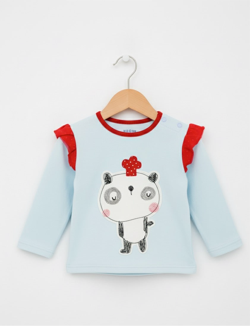 Cute Panda Ruffle Shirt