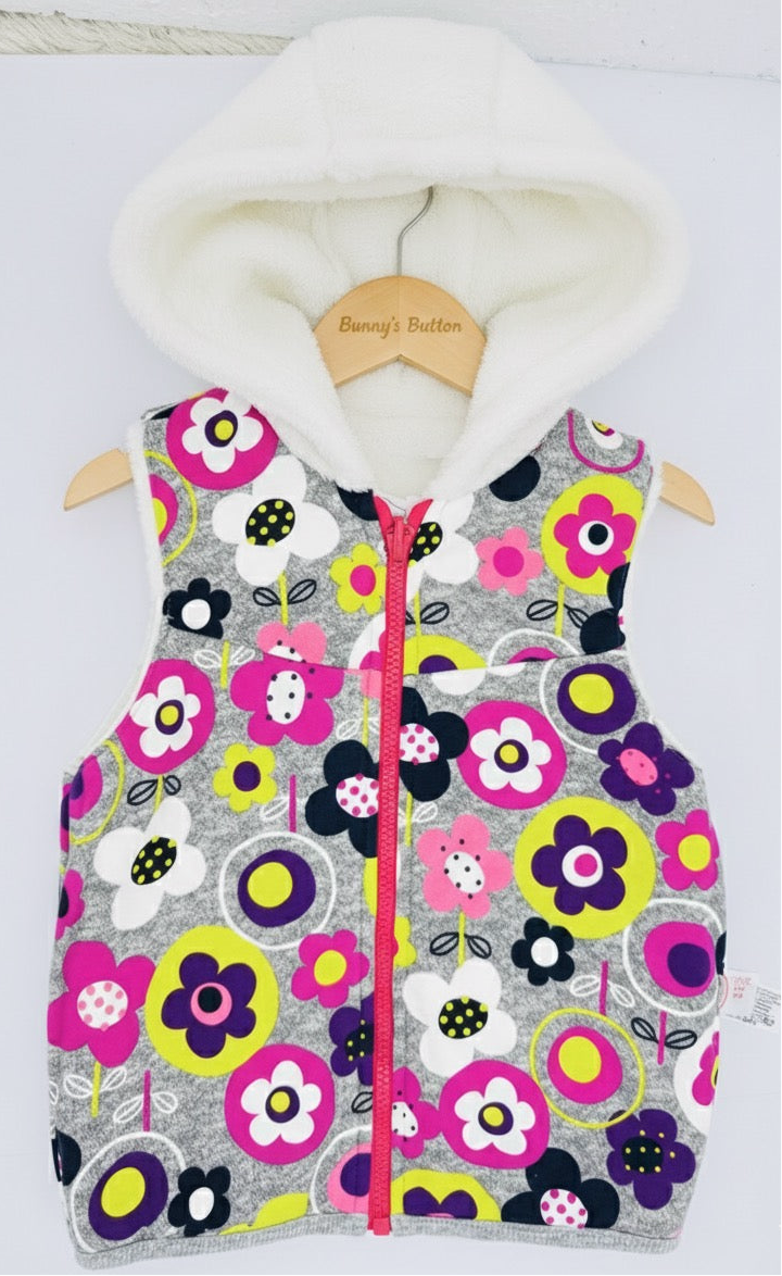 Reversible Floral Hooded Vest