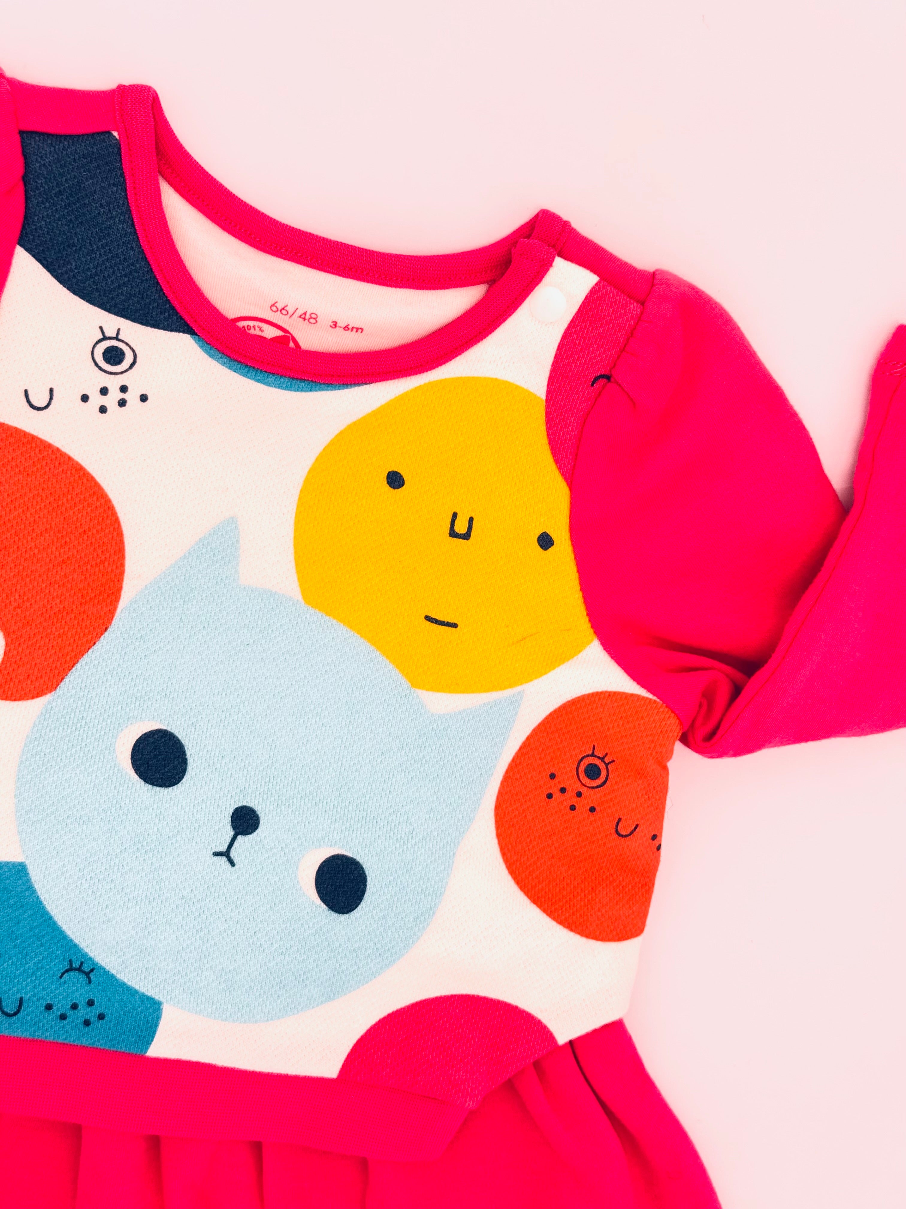 Playful Face Print Frock