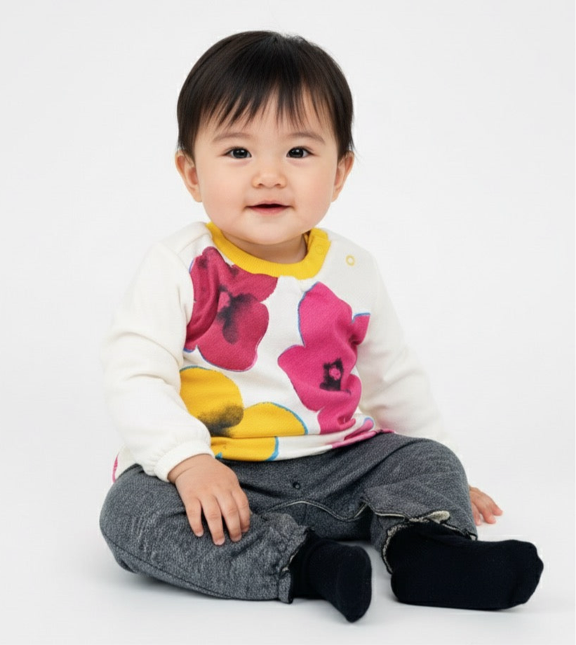 Floral Print Infant Romper