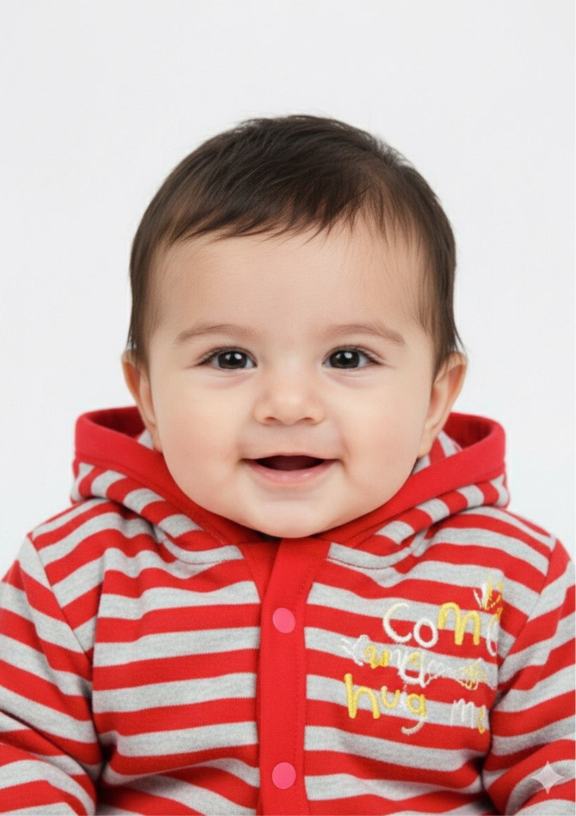 Cozy Striped Hooded Romper