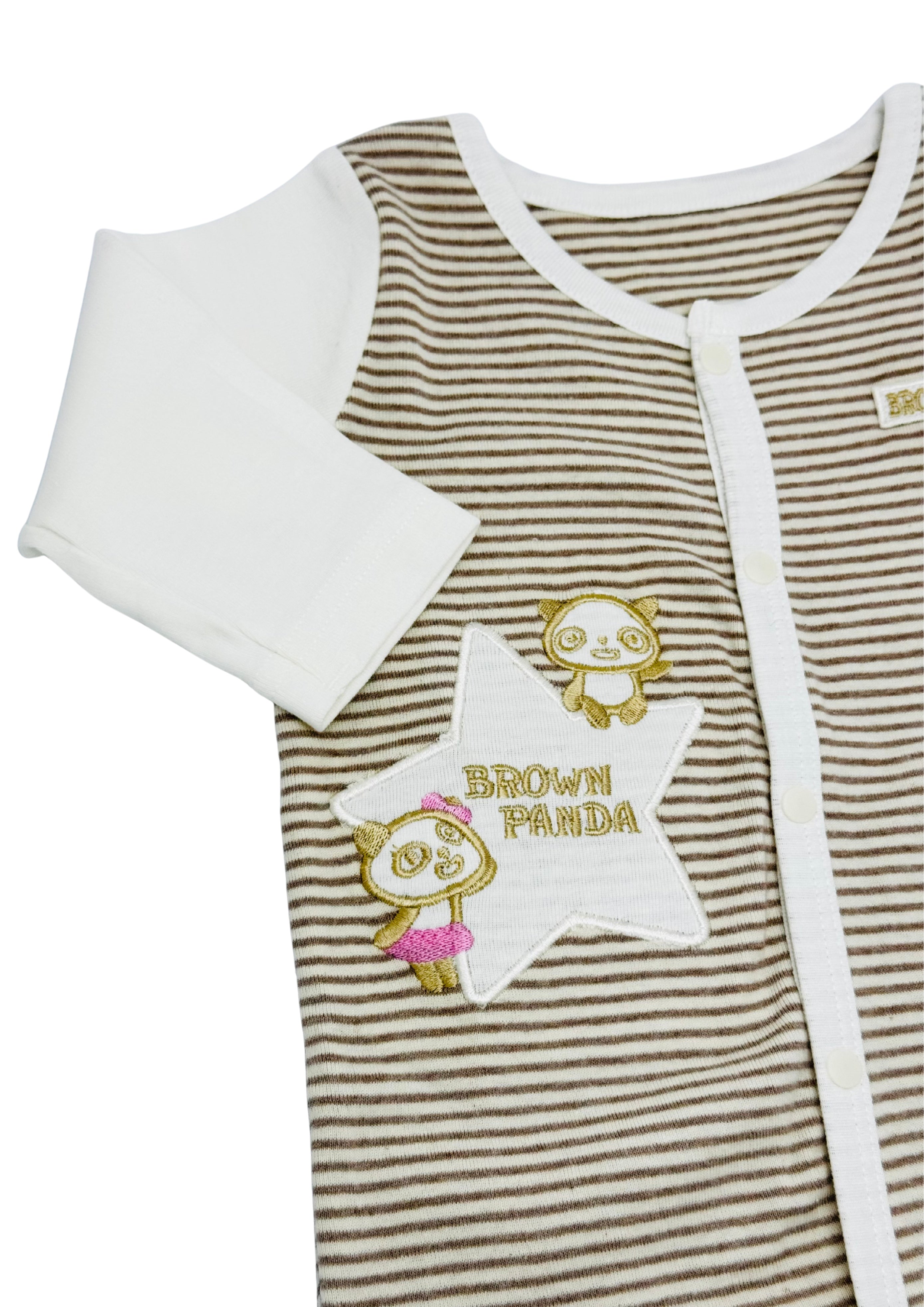 Panda Stripped Romper (Full Sleeves)