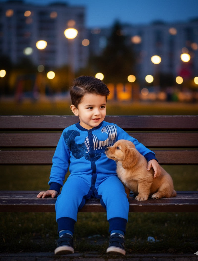 Blue Midnight Star Romper