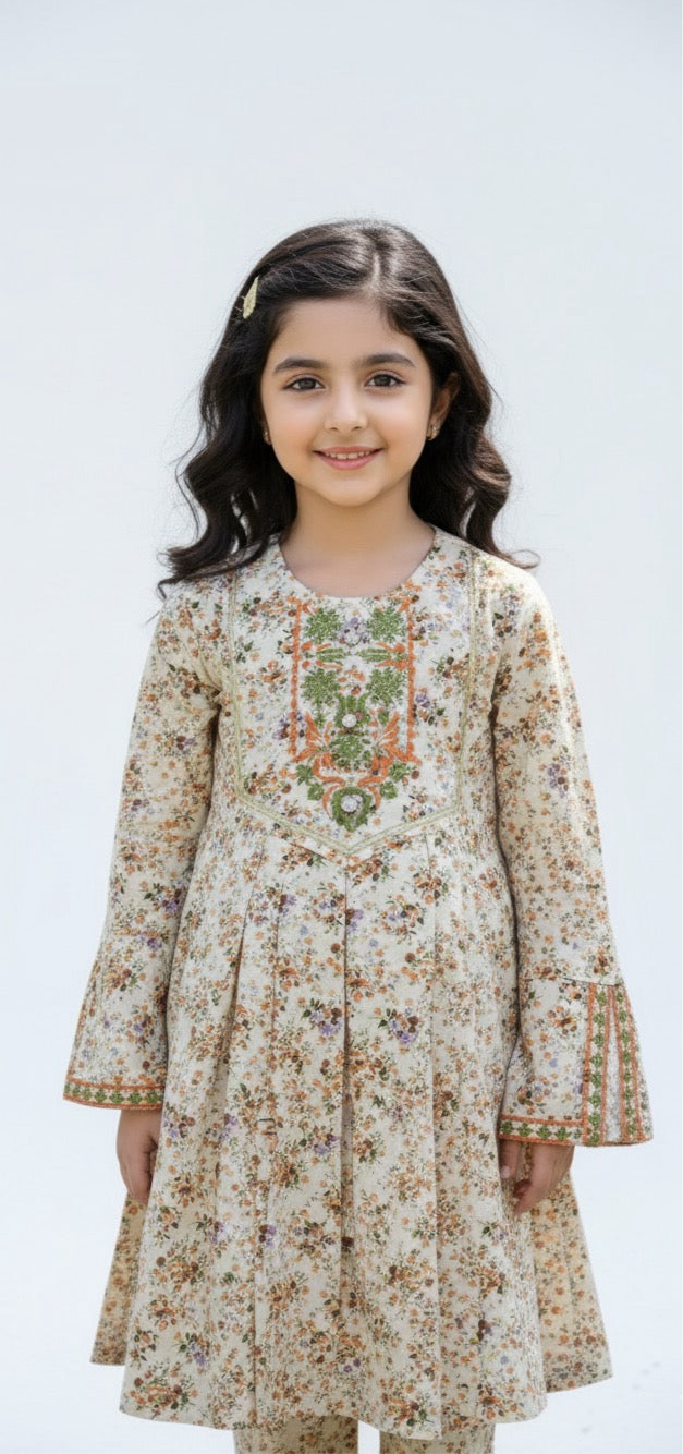 Embroidered Floral Kurta Set | Bunny's Button Festive Collection