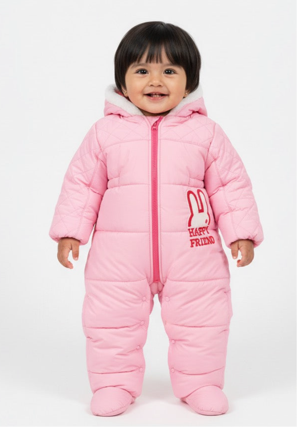 Happy Friend Quilted Bunny Puffer Romper