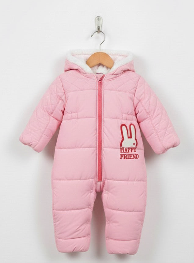 Happy Friend Quilted Bunny Puffer Romper